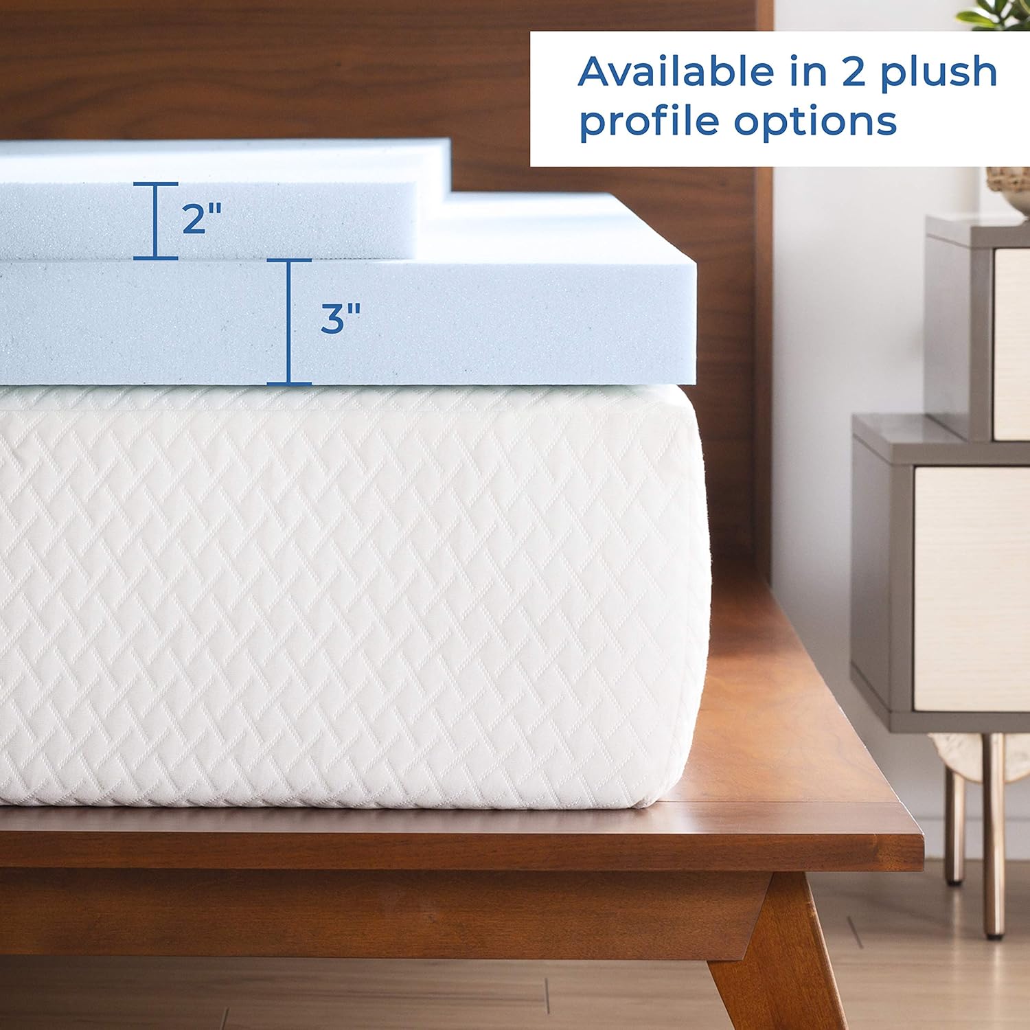 Linenspa, Queen 2 Inch Gel Infused Memory Foam Mattress Topper: Home & Kitchen