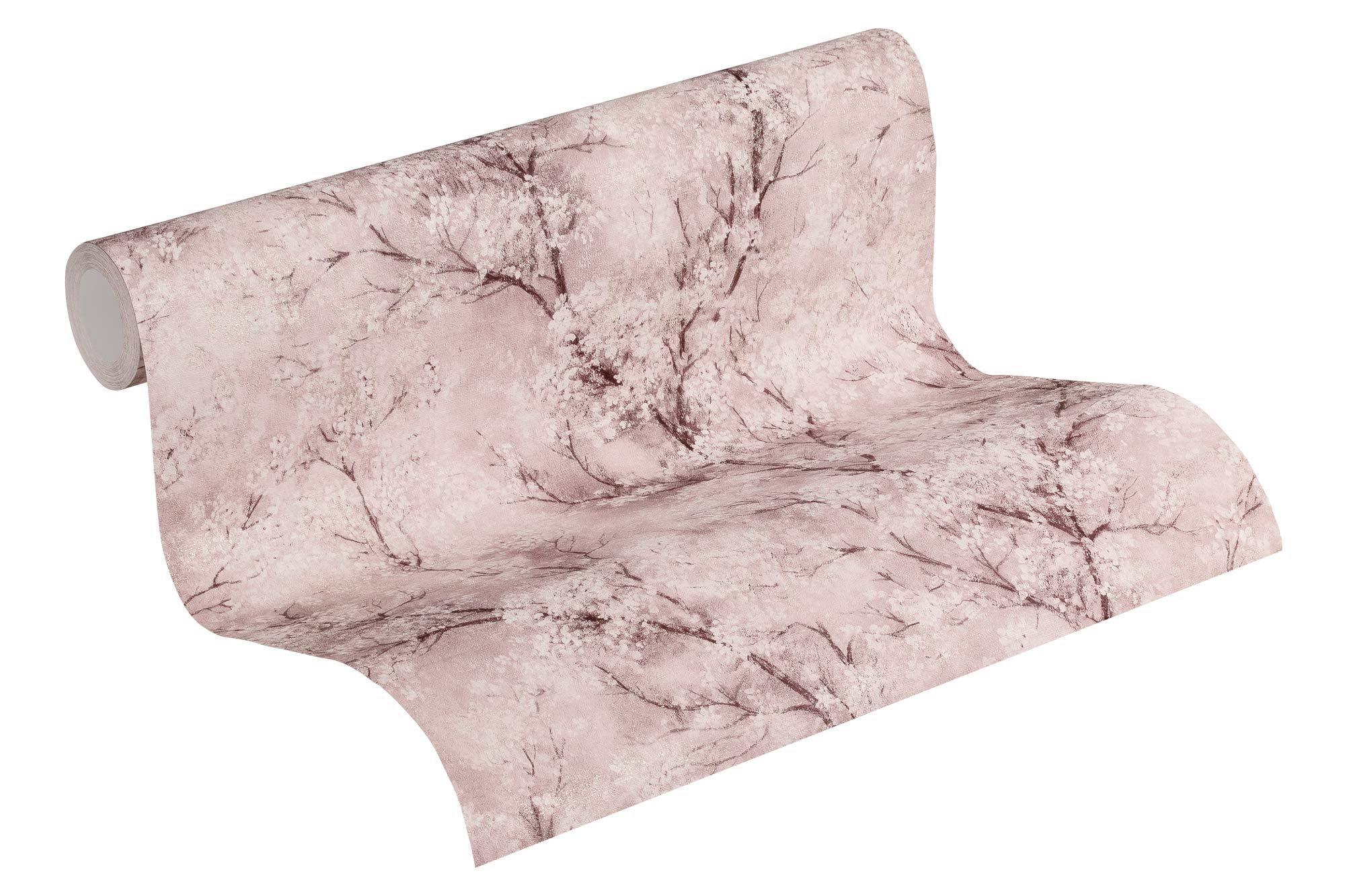 Forest Wallpaper Cosy & Relax New Walls A.S. Création Non-Woven Wallpaper 10.05 m x 0.53 m Pink Brown White Made in Germany 374204 37420-4