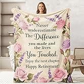 keepitcozi Retirement Gift for Women, Happy Retirement Gifts Ideas for Women Mom Teacher Nurse Coworkers, Retirement Party Decorations Flannel Soft Blanket for Bed Couch 50"x60"