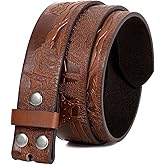 WHIPPY Western Belts for Men without Buckle Cowboy Belt Western Leather Belt Strap for Men Women Vintage Belt for Jeans