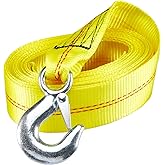 CarBole Trailer Winch Strap with Hook 2" x 20' Breaking Strength 10000 lb Heavy Duty Winch Strap Replacement for Large Boat,Jet Ski,Wave Runner Yellow