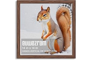 euwazram Rustic Walnut 14x14 Frame - Single Frame, 14 x 14 Poster Frame for Artwork, Puzzles, Photos and Movie Posters Picture Frames