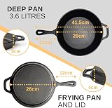 nuovva Pre Seasoned Cast Iron Dutch Oven 2in1 Combo Cooker 3.2 Qt 10.25" Skillet view 3