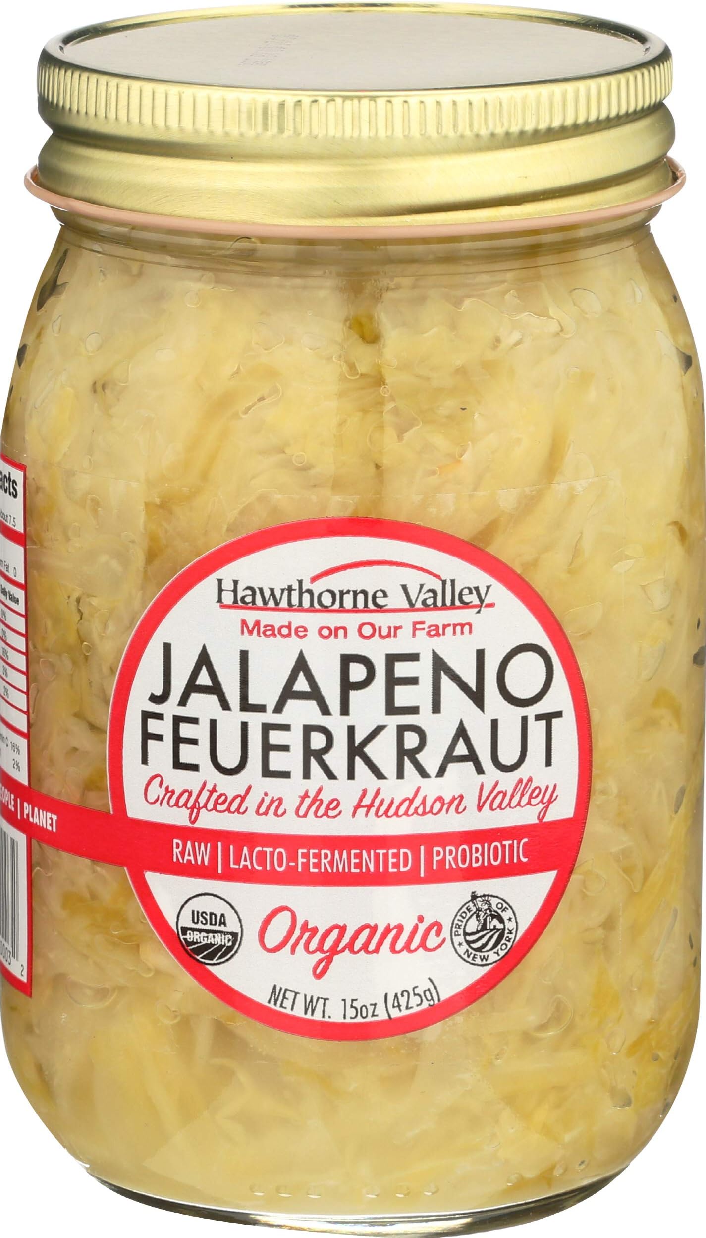Hawthorne Valley, Sauerkraut Jalapeno Raw, 15 Ounce