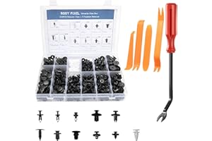 Rosy Pixel 320 Pc Auto Fastener Clip Set with Remover - 11 Size Push Clips for GM Ford Toyota Honda Chrysler - Fender, Bumper