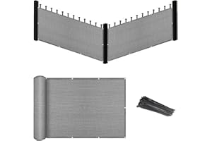 Eden's Decor Balcony Privacy Screen Cover Mesh Windscreen Weather-Resistant UV Protection for Backyard Deck, Patio, Balcony, Pool, Porch, Fence, Railing, Gardening (Grey,3'x 15')