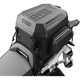 Rhinowalk Motorcycle Tail Bag Hard Shell – Expandable 23L-35L Rear Saddle Bag with Side Compartments, Waterproof Inner Liner, Helmet Storage, Backpack Convertible, ABS Top Case (Matte Black Shell)