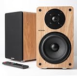 Roxel Onyx Active Bookshelf Speakers 100W RMS HDMI ARC Oak
