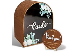 WOODAMORE Stofinity Elegant Wedding Card Box For Party - Wooden Card Boxes For Graduation Birthday Bridal Shower Decorations, Rustic Money Box Wedding Decor For Reception, Vintage Wood Grad Cards Boxes Holder