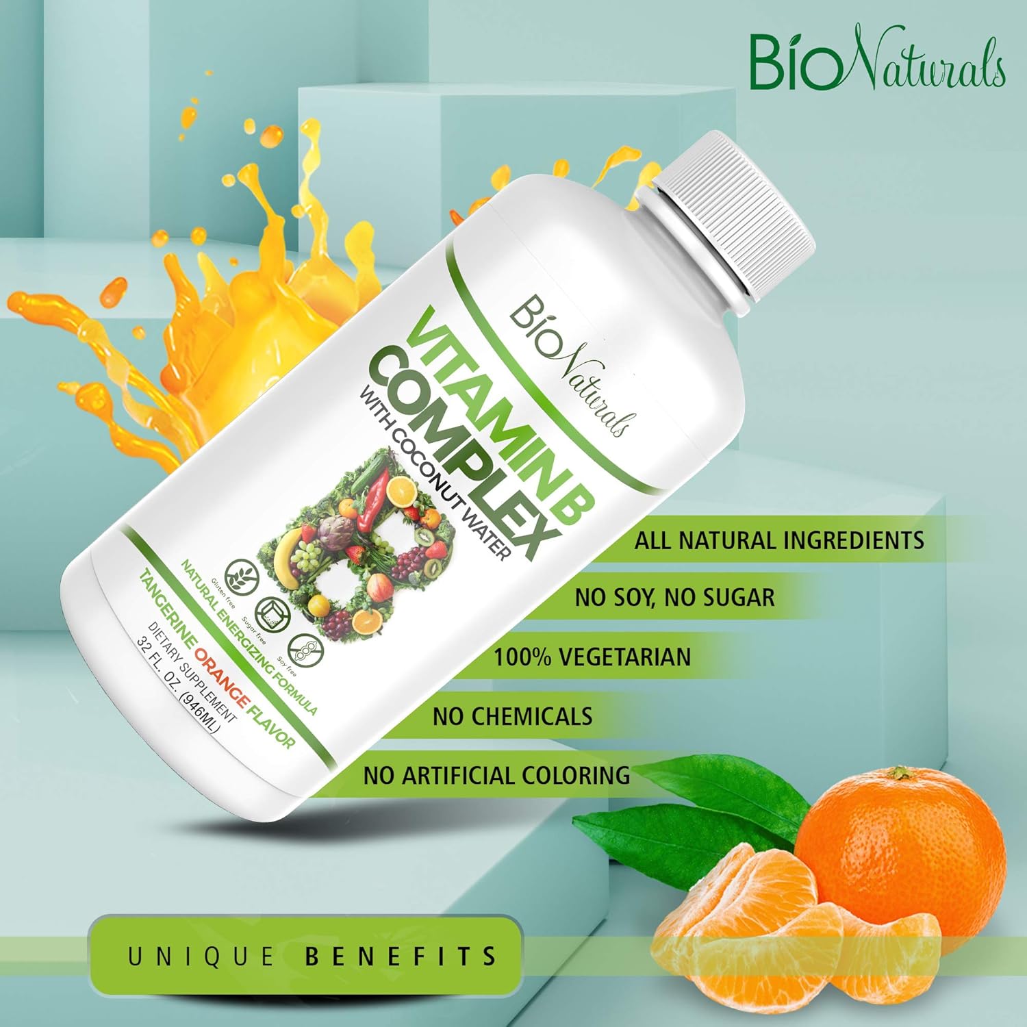 Bio Naturals Vitamin B Complex Liquid Supplement 100 Natural Energy