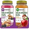 Sea Moss Gel Organic Raw (Bundle of 2 jars 24oz) Apple Cinnamon and Elderberry Ginger Wildсrafted Gold Sea Moss Gel from Saint Lucia | 92 Vitamins and Minerals | Pure Raw+Non-GMO | Vegan Superfood