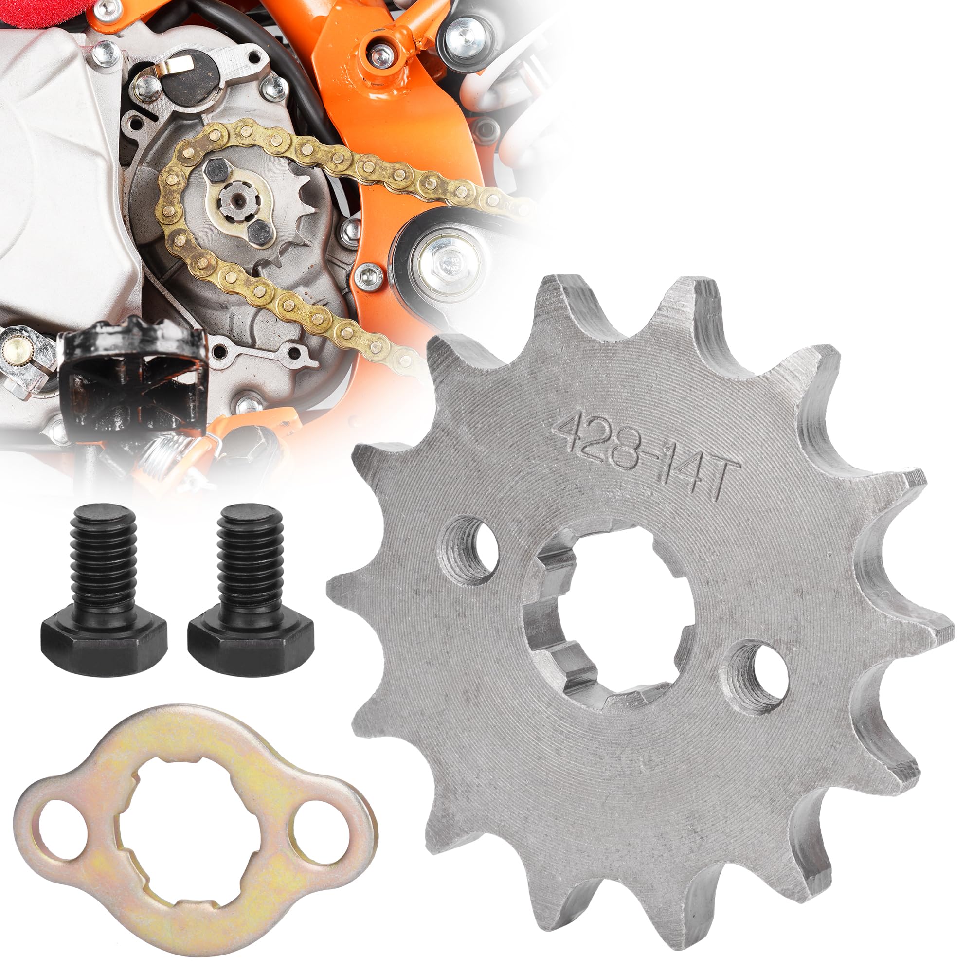 428 14T 17mm Front Engine Sprocket Replacement for 50cc 70cc 110cc 125cc 140cc 160cc ATV Dirt Bike Quad TaoTao Roketa Sunl