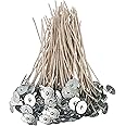 EUPNHY CD Series Candle Wicks for Soy Candles,100pcs CD 4 6" Pretabbed Wicks,Cotton & Paper Wicks for Candle Making.