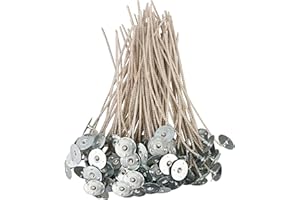 EUPNHY CD Series Candle Wicks for Soy Candles,100pcs CD 4 6" Pretabbed Wicks,Cotton & Paper Wicks for Candle Making.