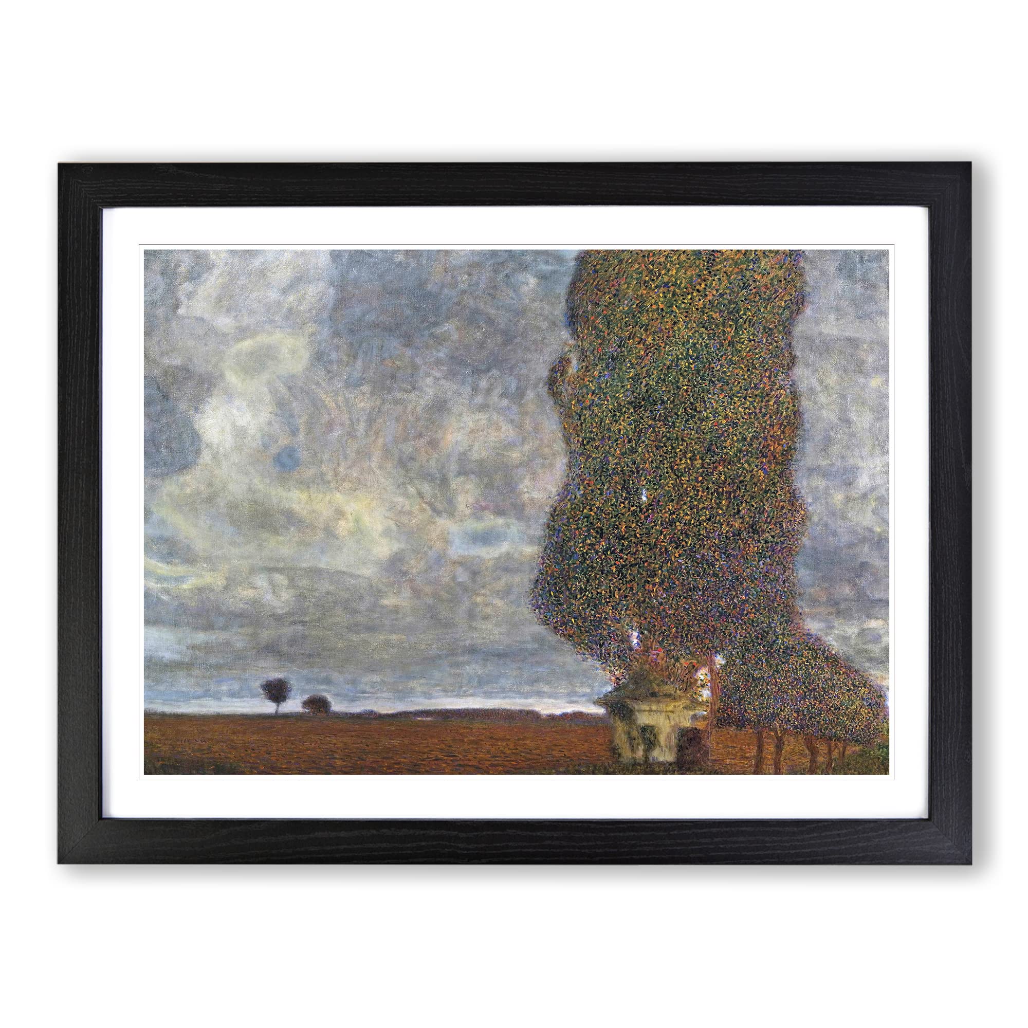 Approaching A Thunderstorm By Gustav Klimt Classic Painting Framed Print | A4 Black Framed Wall Art | Ready to Hang | Classic Landscape Picture | Living Room Bedroom Lounge Office