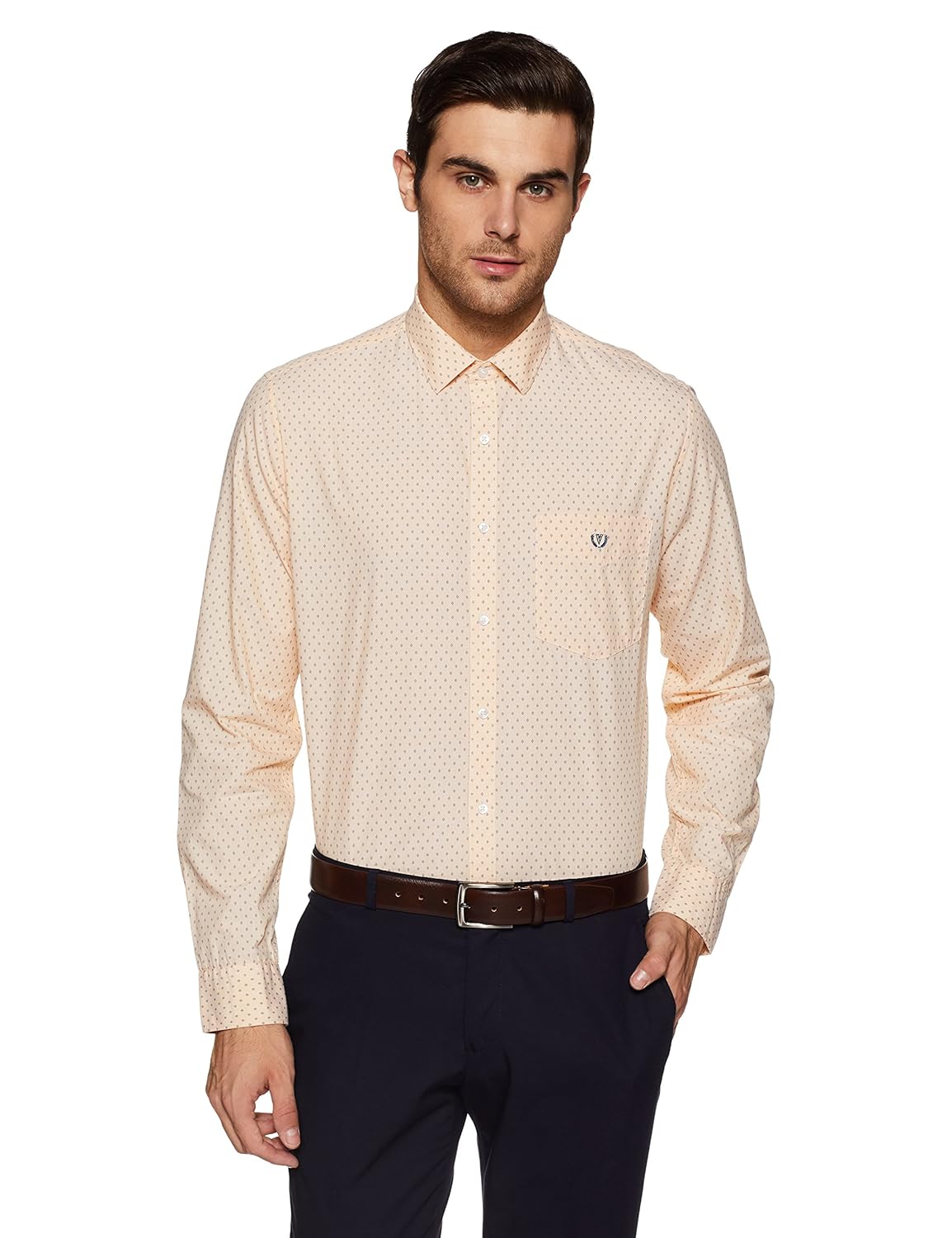 van heusen sport men's printed slim fit cotton casual shirt