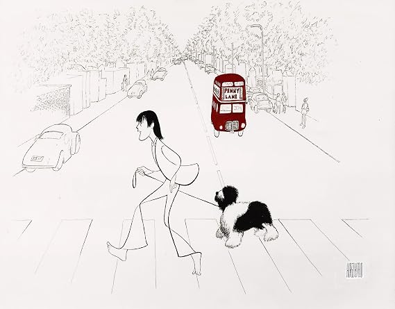 Amazon Com Al Hirschfeld S The Beatles Paul Mccartney And Martha Crossing Abbey Road Hand Signed Limited Edition Lithograph Al Hirschfeld Entertainment Collectibles