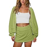 Panadila Womens 2 Piece Workout Sets Lounge Matching Sets Zip Up Hoodie and Skirt Gym Clothes Yoga Outfits