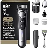 Braun All-in-One Series 9 PRO Beard and Body Trimmer, AIO 9550 for Men with Gillette Labs Razor, Cordless Grooming System with Precision Length Control, Rechargeable Electric Facial Hair Tool