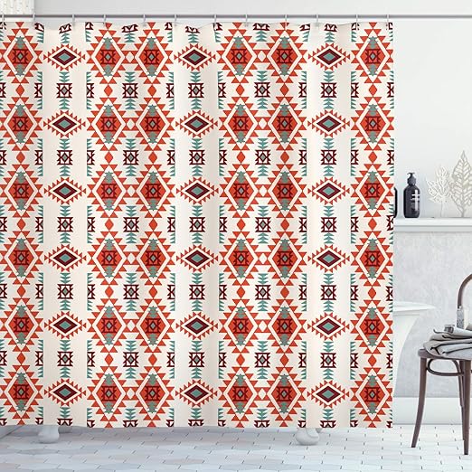 Amazon Com Ambesonne Southwestern Shower Curtain Folkloric Aztec