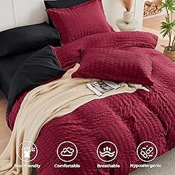 HYMOKEGE Red & Black Twin XL Comforter Set