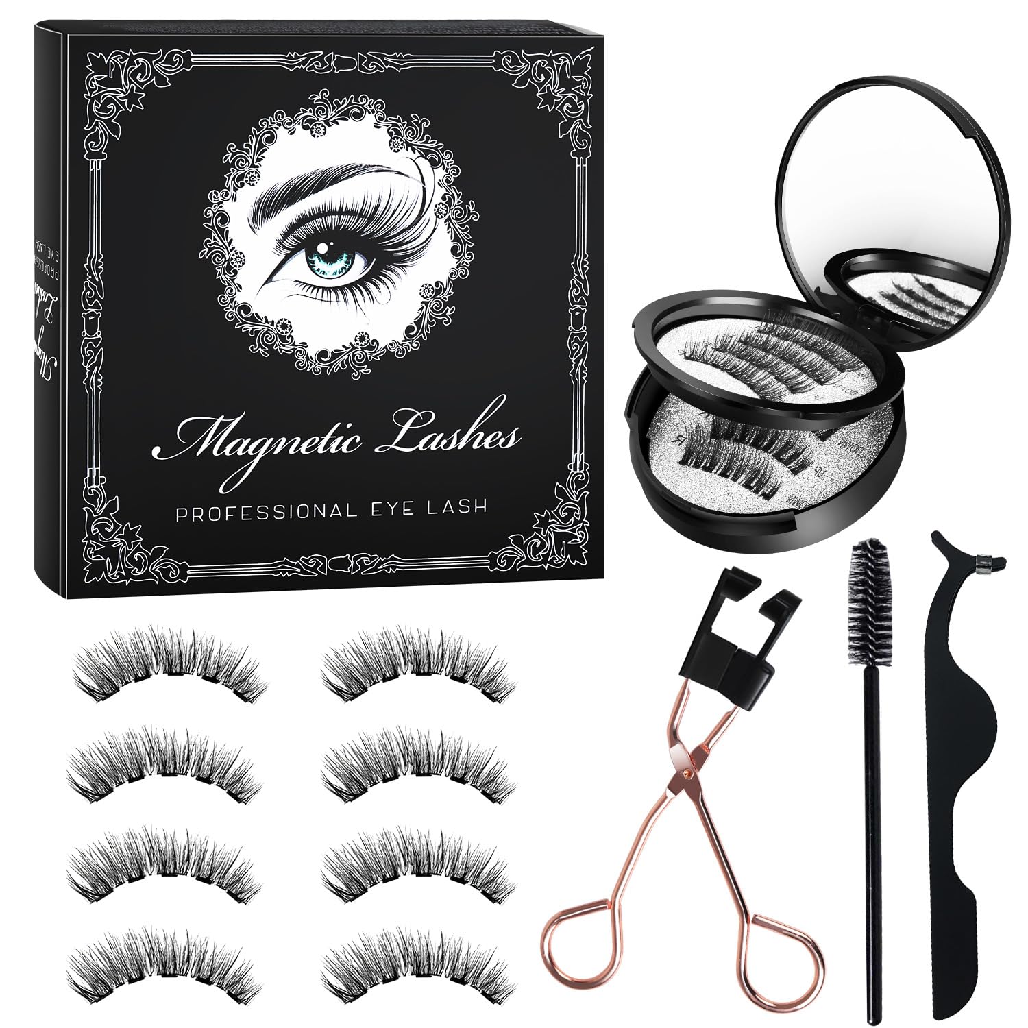 Photo 1 of WITIFIG 2025 Magnetic Eyelashes 4 Pairs Kit 3D Natural Reusable Lashes with Applicator, No Glue Eyeliner Needed, Waterproof & Hypoallergenic False Eyelashes for Daily/Party/Wedding (1)