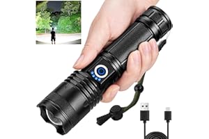 MILAOSHU Flashlights High Lumens - 990000 LM, 12 Hour Rechargeable Super Bright Flash Light with 5 Light Modes, IPX6 Waterproof LED Powerful Flashlight for Home Outdoor Camping