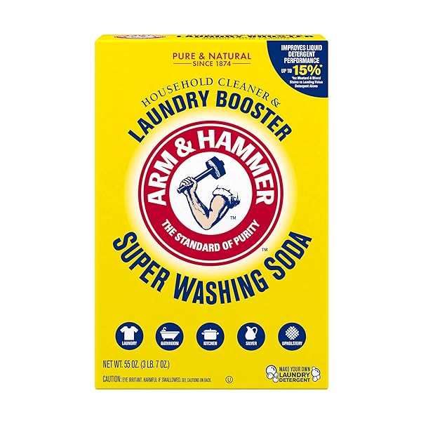 ARM & HAMMER SUPER WASHING SODA HOUSEHOLD CLEANER AND LAUNDRY BOOSTER, 55 OZ BOX