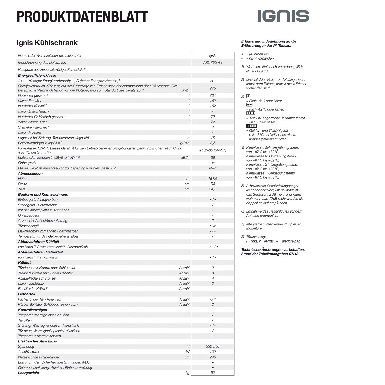 Ignis ARL 750/A + Instalación nevera y congelador Combinación con ...