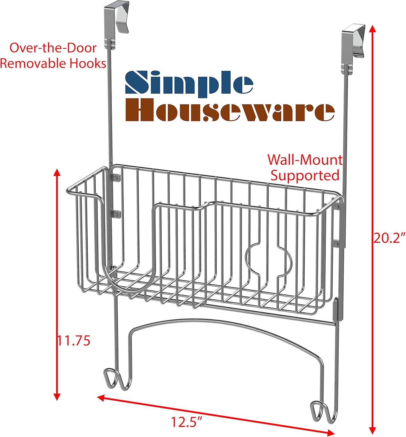 Simple Houseware Over-The-Door/Wall-Mount Ironing Board Holder, Chrome: Home & Kitchen