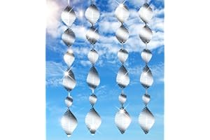 TRIHOOD 22 inch 3D Wind Spinners Outdoor Stainless Steel Metal Wind Chimes Sculptures Decorations for Garden Yard Window Porch Indoor Outdoor, Wind Spinner Reflective Discs Bird Deterrent