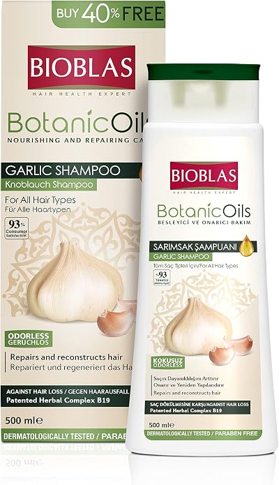 BIOBLAS Garlic Shampoo 500 ml Odourless Anti Hair Loss Hair Growth Men Women