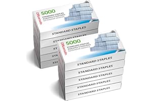 Officemate Standard Staples, 10 Boxes of 5,000 (50,000 Total), 1/4″ Full-Strip General Purpose Staples, Fits Standard Desktop and Office Staplers, 20-Sheet Capacity