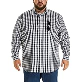 HOdo Big and Tall Mens Cotton Button Down Shirt 3XL-6XL
