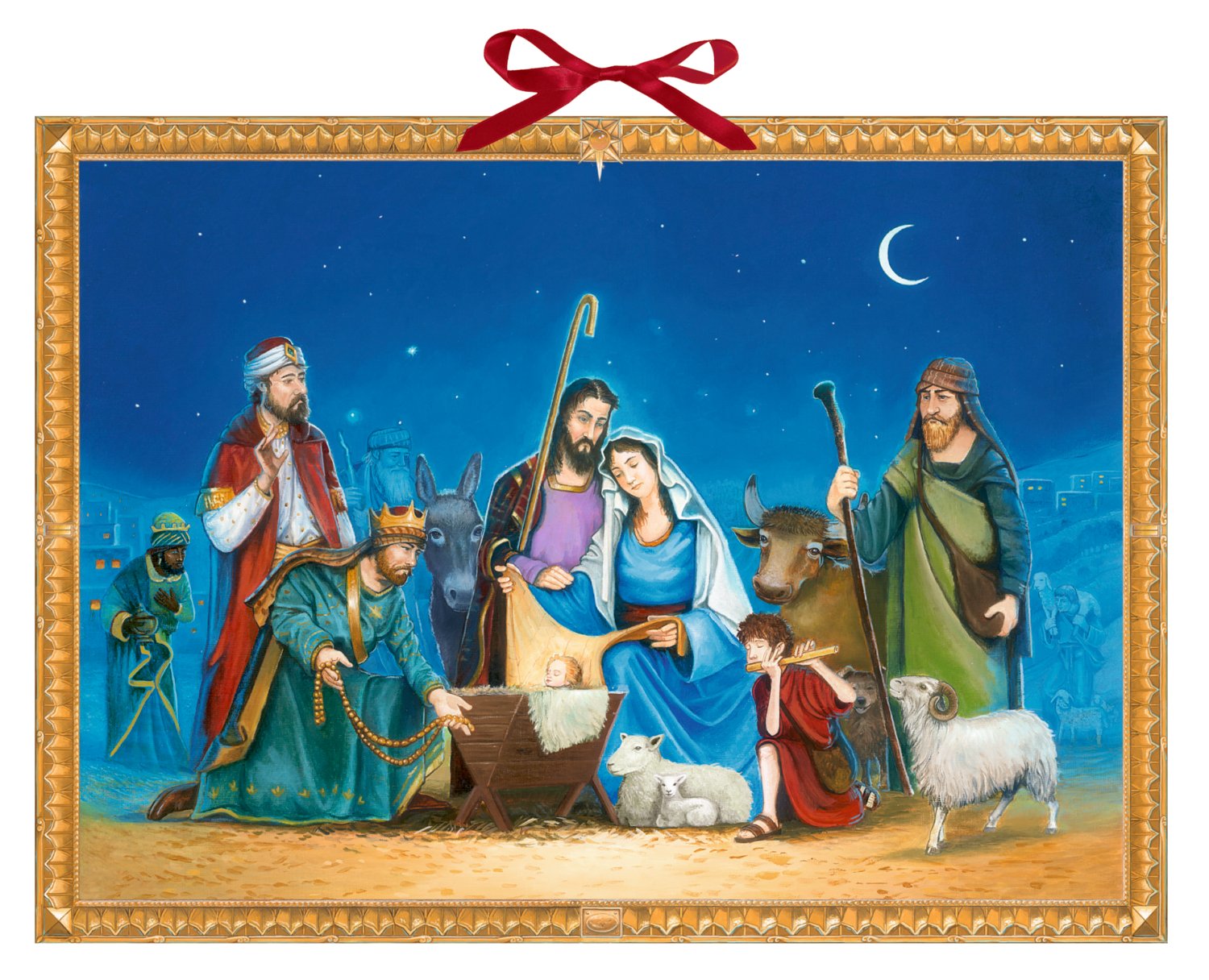 Coppenrath On Christmas Eve Nativity Religious Huge Traditional German Advent Calendar 52 cm Wide x 38 cm