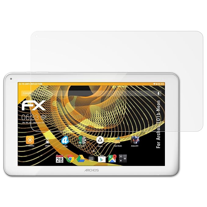 atFolix Panzerfolie kompatibel mit Archos 101b Neon Schutzfolie, entspiegelnde und stoßdämpfende FX Folie (2X)