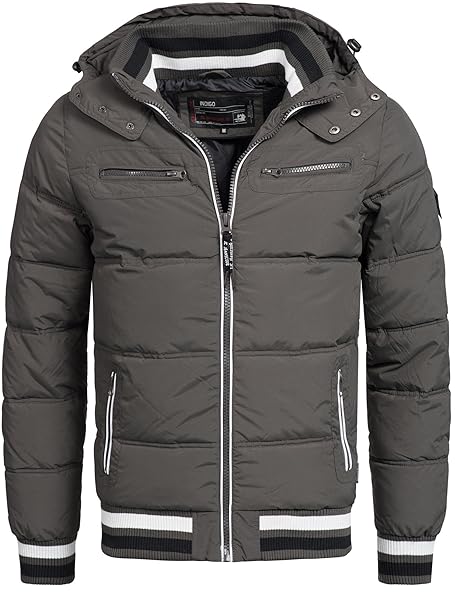 Indicode Herren Marlon Jacke Winterjacke Regenjacke Steppjacke mit Kapuze
