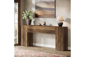 Tribesigns 71-Inch Long Console Table for Entryway, Farmhouse Sofa Console Behind Couch, Entry Table for Hallway, Foyer, Living Room, Brown
