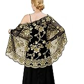 YIJODM Women's Sparkling Sequin 1920s Shawls and Wraps Wedding Scarf for Bride Evening Party Dress