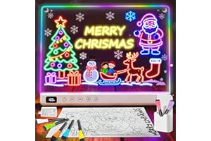 Lumiboard Led Drawing Board with 13 Light Effects, 13.7"x10" Rechargeable Glow Doodle LED Note Board with Colors, Neon Light 