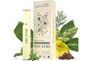 GREENMIST Mullein Diffuser Pen - Herbal Lung Diffuser for Respiratory Support & Lung Detox - Refreshing Blend with Mullein Marshmallow Root Thyme Mint & Oregano Leaf - 800 Uses All-Natural Botanicals