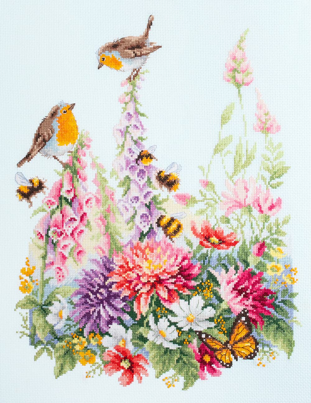 Magic needle Zweigart Edition Cross Stitch Set Robin Singing Counted Pattern 31 x 40 cm