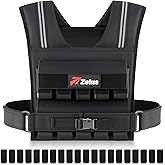 ZELUS Weighted Vest Men, 23/36/45 lb. Weight Vest with 10/16/20 Adjustable Iron Weights for Muscle Building Strength & Functional Training, Weighted Vest for Men with Reflective Strips.