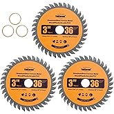 3-Inch TCT Circular Saw Blade 36T with 3/8-Inch Arbor Fast Clean Wood Plastic Cutting for Wood, Plastic,PCV, Acrylic, Aluminu