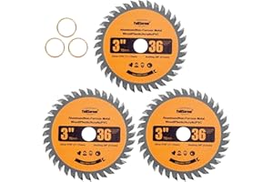 3-Inch TCT Circular Saw Blade 36T with 3/8-Inch Arbor Fast Clean Wood Plastic Cutting for Wood, Plastic,PCV, Acrylic, Aluminu