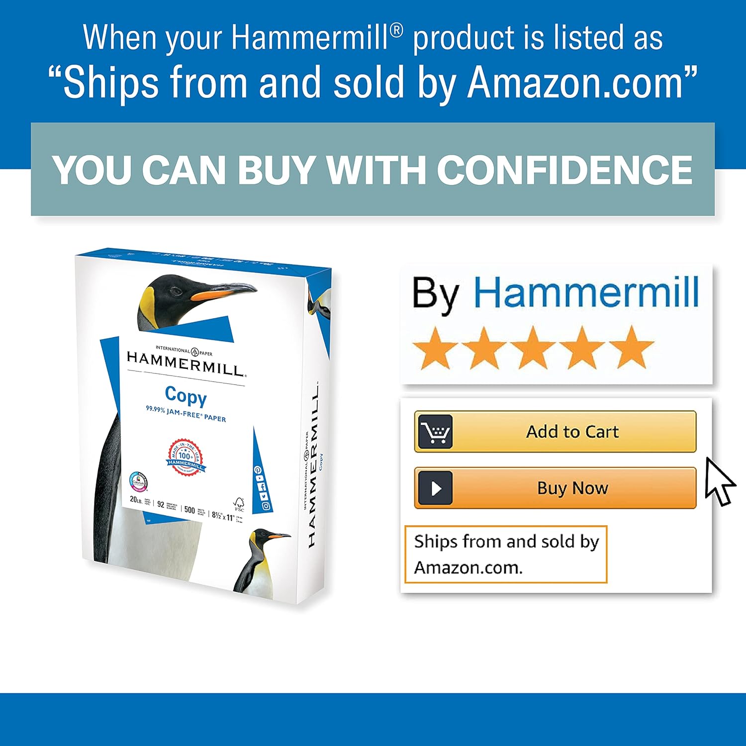 Hammermill Printer Paper, 20 Lb Copy Paper, 8.5 x 11 - 8 Ream (4, 000 Sheets) - 92 Bright, Made in the USA : Office Products