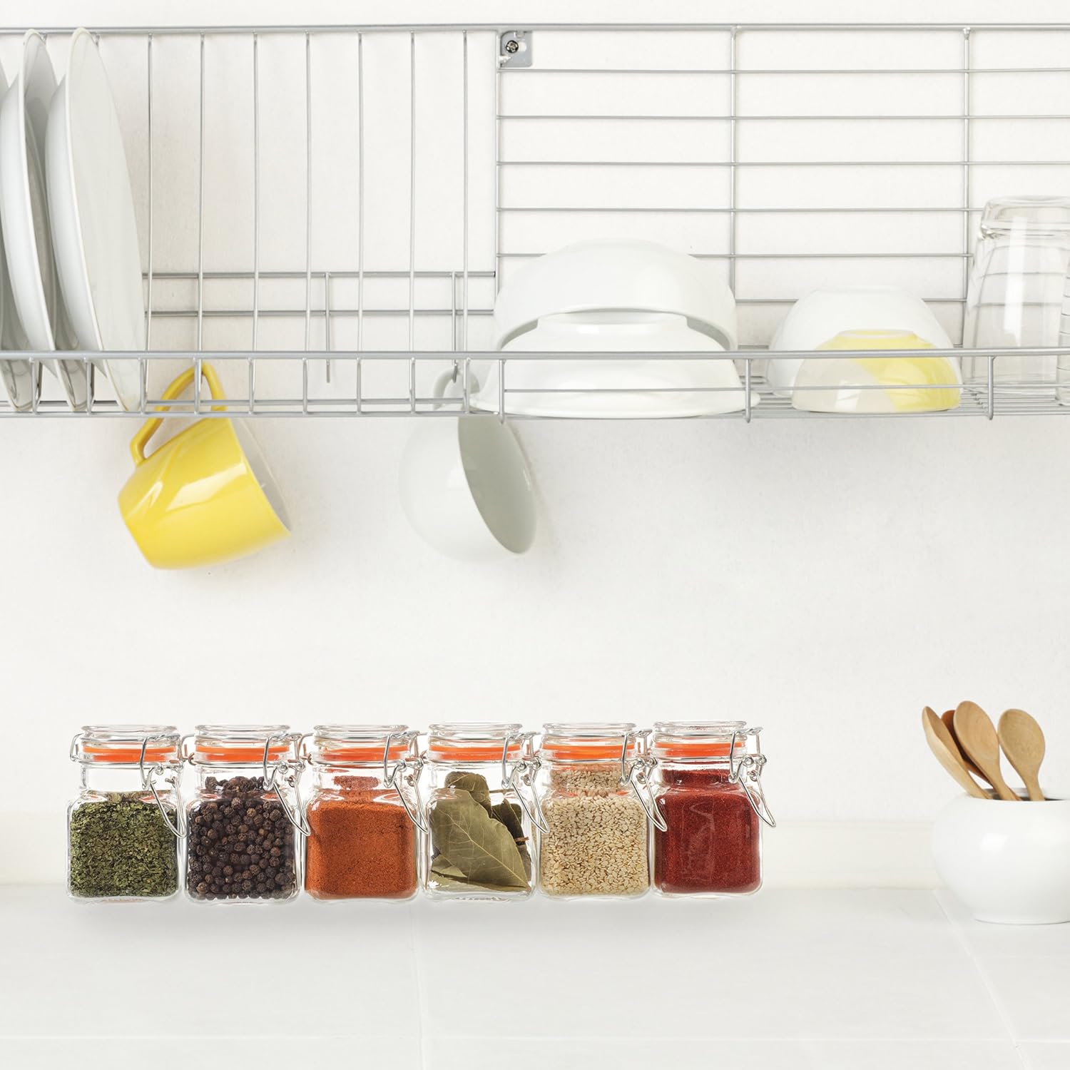 24Count 3.4 oz Spice Jars with Lids Value Pack. Airtight Glass Bottles for Spices