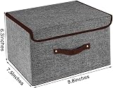 OWill Foldable Storage Boxes with Lids Grey 25x19x16 cm view 2