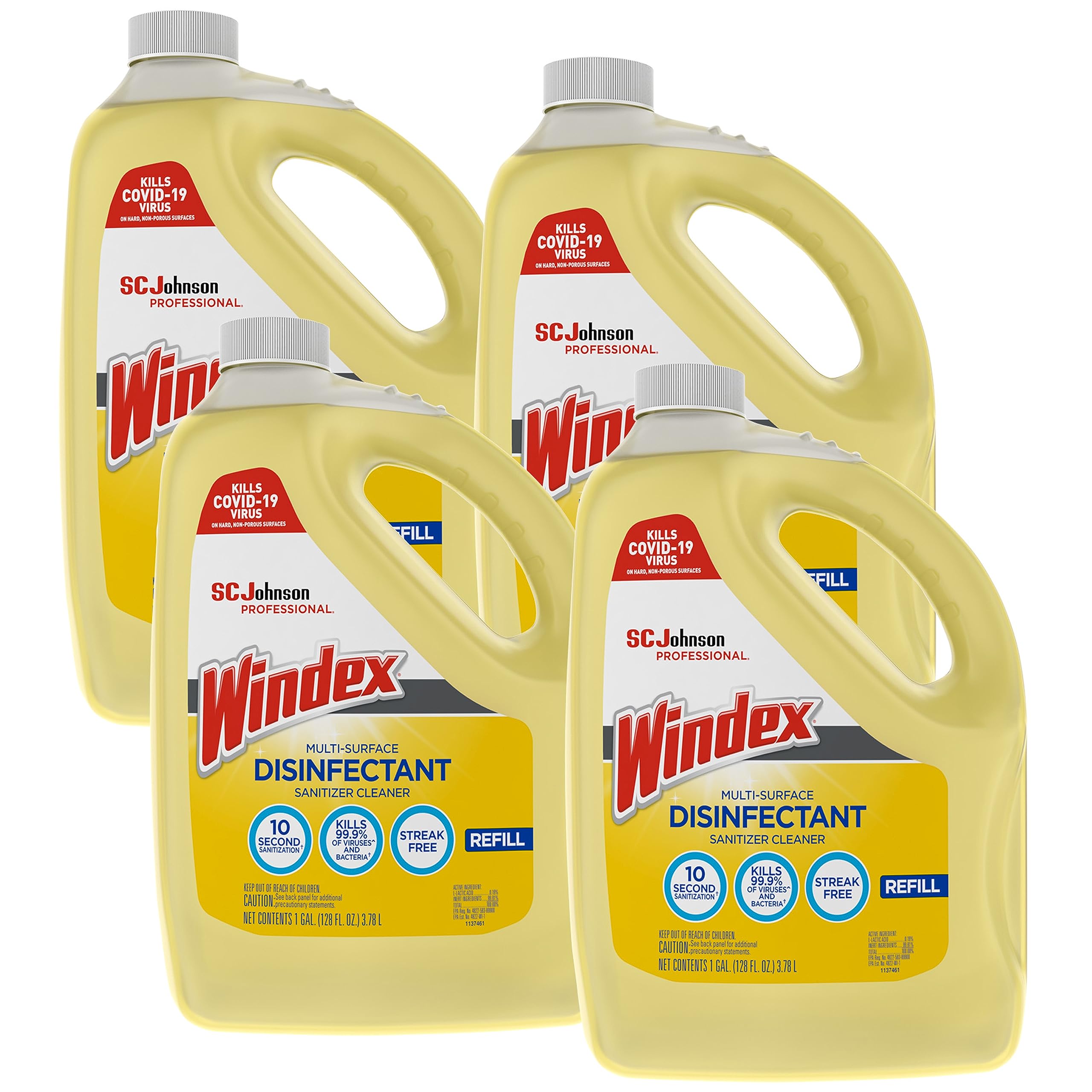 SC Johnson Professional Windex Disinfectant and Multi-Surface 1 Gallon (Pack of 4) Image