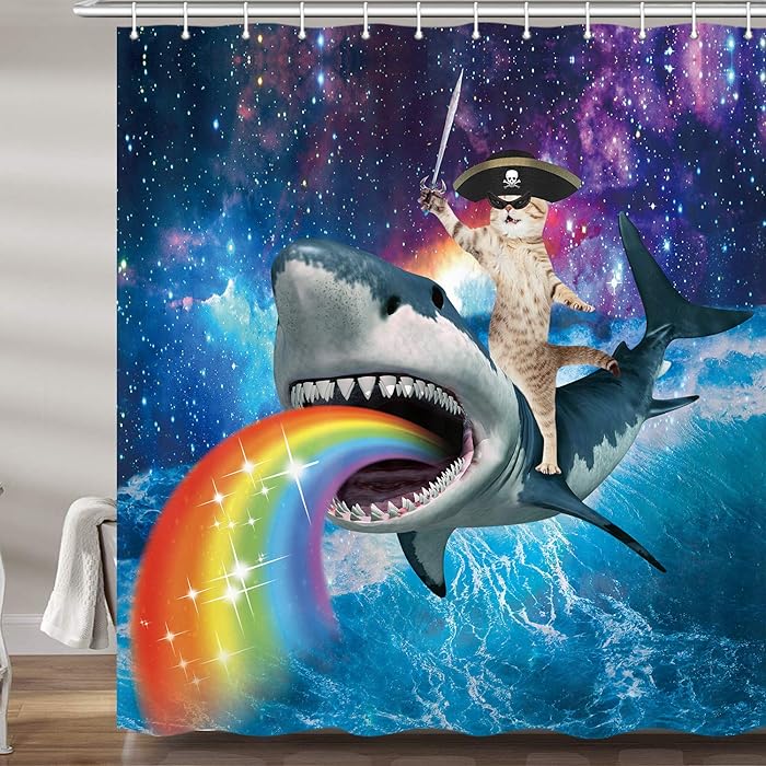 The Best Shark And Pirate Shower Curtain Home Previews